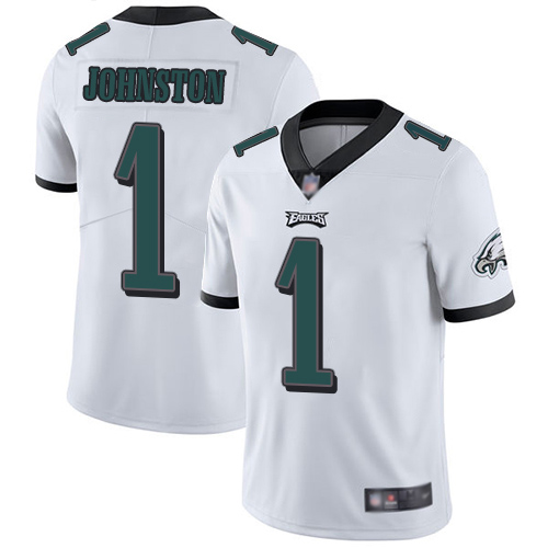 Men Philadelphia Eagles #1 Cameron Johnston White Vapor Untouchable NFL Jersey Limited Player Football